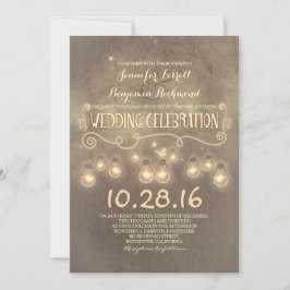 Vintage, convite de casamento russo com luzes