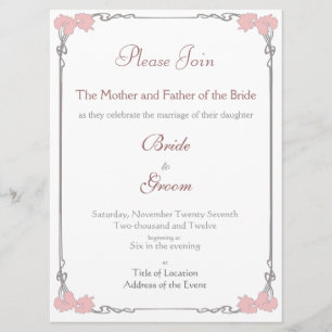 Vintage - convite do casamento de Nouveau da arte