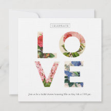 Vintage convite para o banho de noivas florais