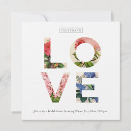 Vintage convite para o banho de noivas florais