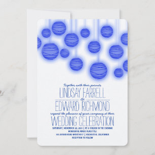 Vintage - Convites De Casamento Azul Elegante
