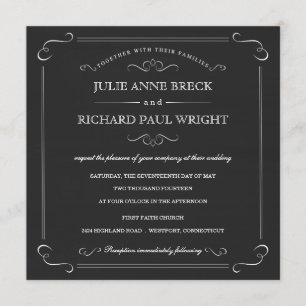 Vintage - Convites de Casamento Russo de Chalkboar