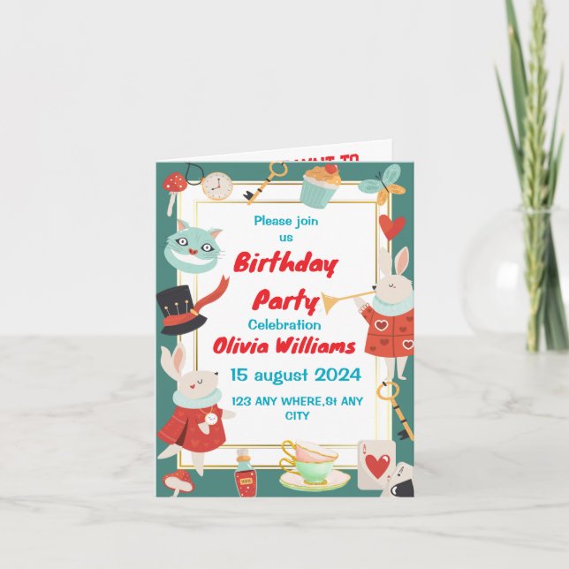 Vintage - Convites personalizados de aniversário p (Frente)