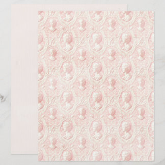 Vintage Coquette Pink Cameo Scrapbook Paper