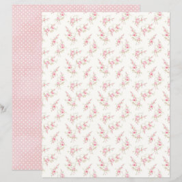 Vintage Coquette Rose Floral Scrapbook Paper Sheet