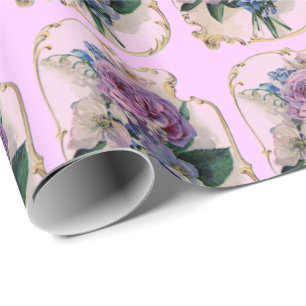 Vintage cor-de-rosa & papel de papel de embrulho