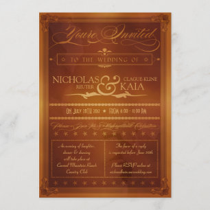 Vintage Country Poster Style Convite Para Casament