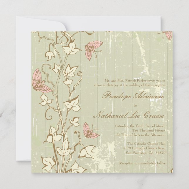 Vintage country rússia convite para casamento (Frente)