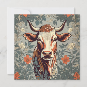 Vintage Cow William Morris Inspirou Floral