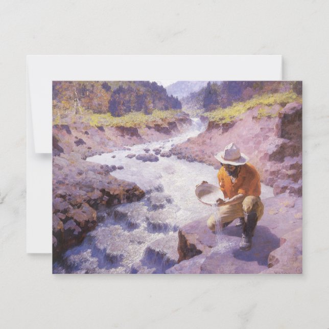 Vintage Cowboy, Panning Dourado, Wyoming by Leigh (Frente)