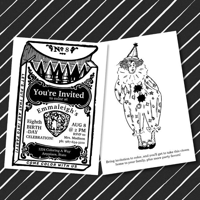 Vintage Crayons Box Convite (Criador carregado)