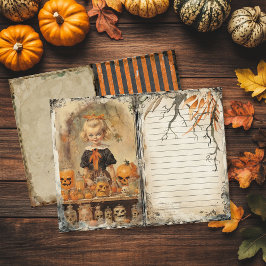 Vintage Creepy Girl Halloween Lixo