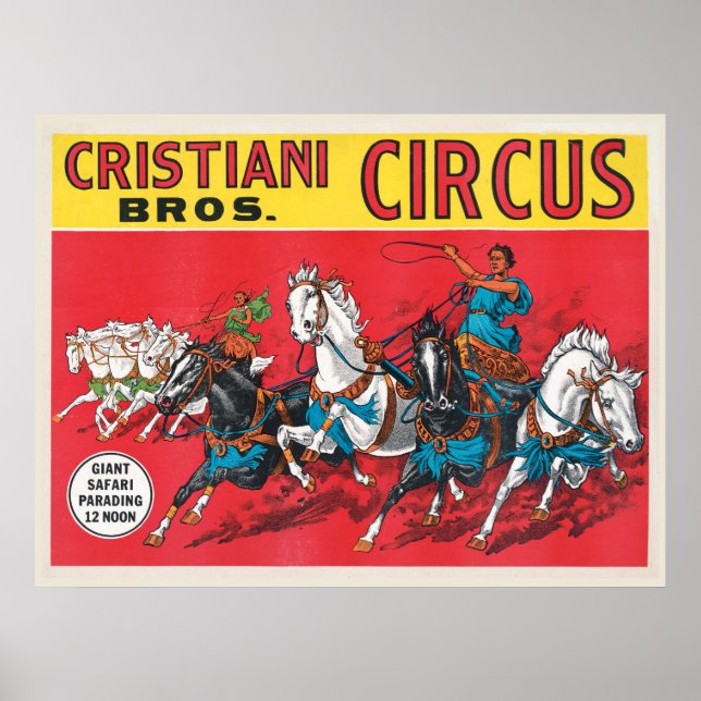 Vintage Cristiani Brothers Circus Poster (Frente)