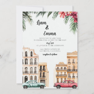 Vintage Cuba Havana Convite para Casamento