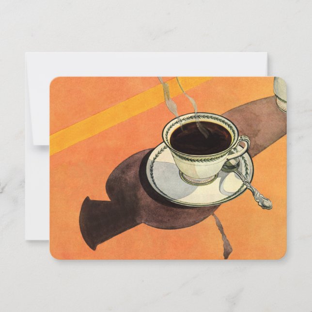 Vintage Cup, Saucer, Spoon, Dinheiro Retro (Frente)