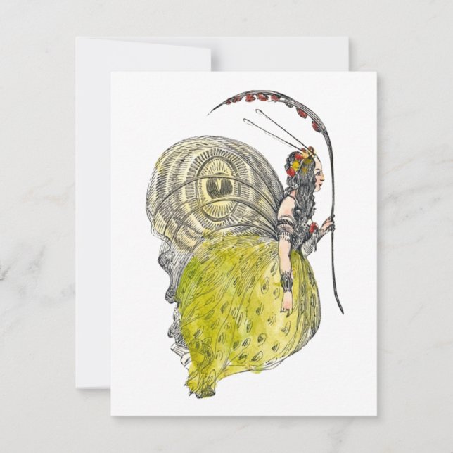 Vintage Cute Fantasy Borboleta Fada com Asas (Frente)