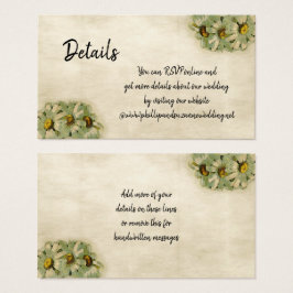 Vintage Daisies - Cartão Floral de Detalhes do Cas