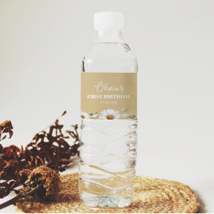 Vintage Daisy Bee Birthday - Rótulo da Garrafa de