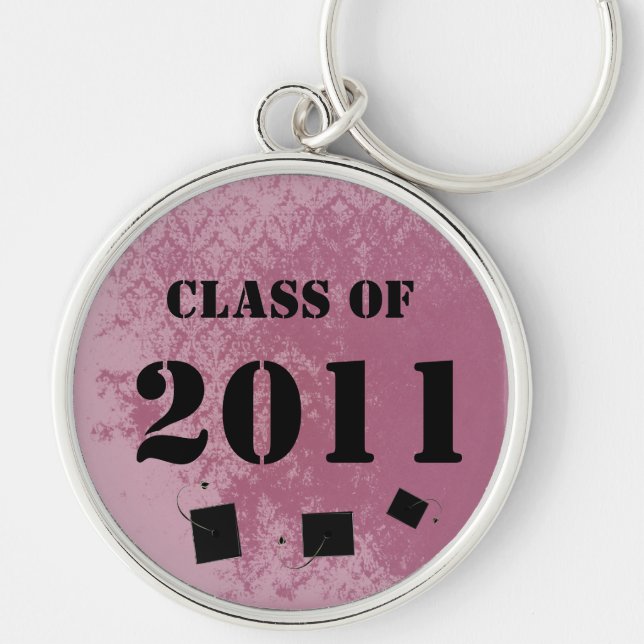 Vintage Damask Class of 2011 Chaveiro Tossing Boné (Frente)