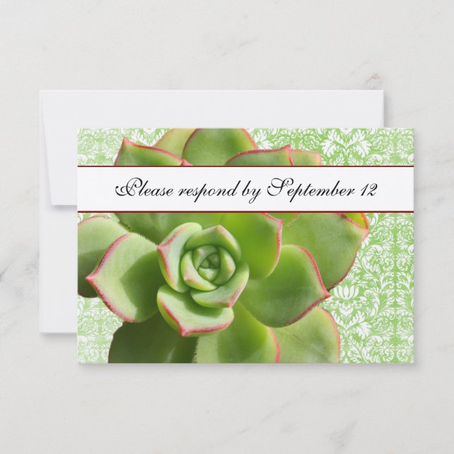 Vintage Damask Ivory rsvp Verde Bem Suculto (Frente)