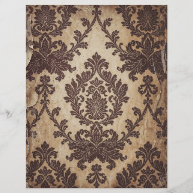 Vintage Damask shabby chic scrapbook paper (Frente)