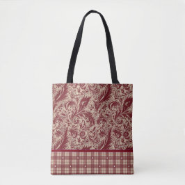 Vintage Damask Tote Bag - Barroco Clássico e Xadre