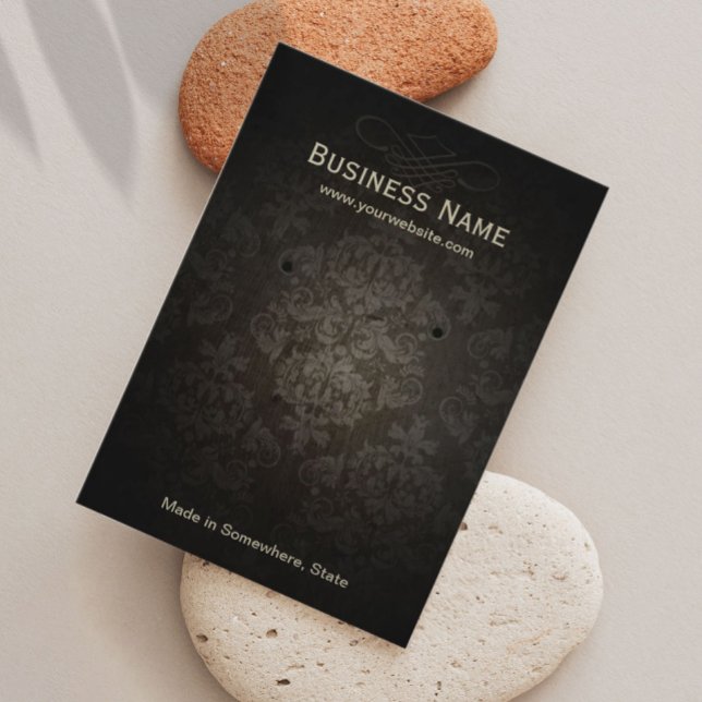 Vintage Dark Damask Jewelry Earring Display (Criador carregado)