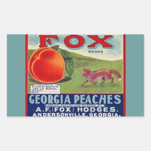 Vintage das etiquetas que anuncia pêssegos do Fox