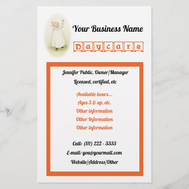 Vintage Daycare Business Flyer (Frente)