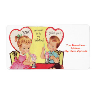 Vintage de etiquetas de dia de os namorados