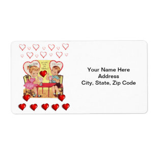 Vintage de etiquetas de dia de os namorados