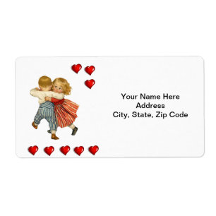 Vintage de etiquetas de dia de os namorados