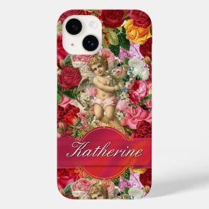 Vintage Delicate Rosas Vitorianos e Cherub