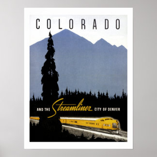 Vintage Denver Poster de viagens Ferroviário do Co