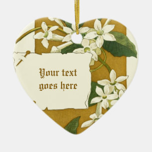 Vintage desenhando ornamento de jasmim branco