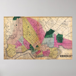 Vintage Detailed Brooklyn Map Poster