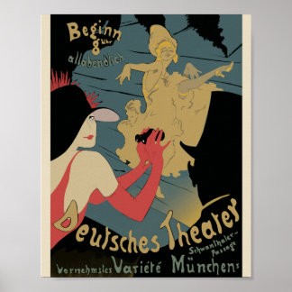 Vintage Deutsches Theater Poster cabaret
