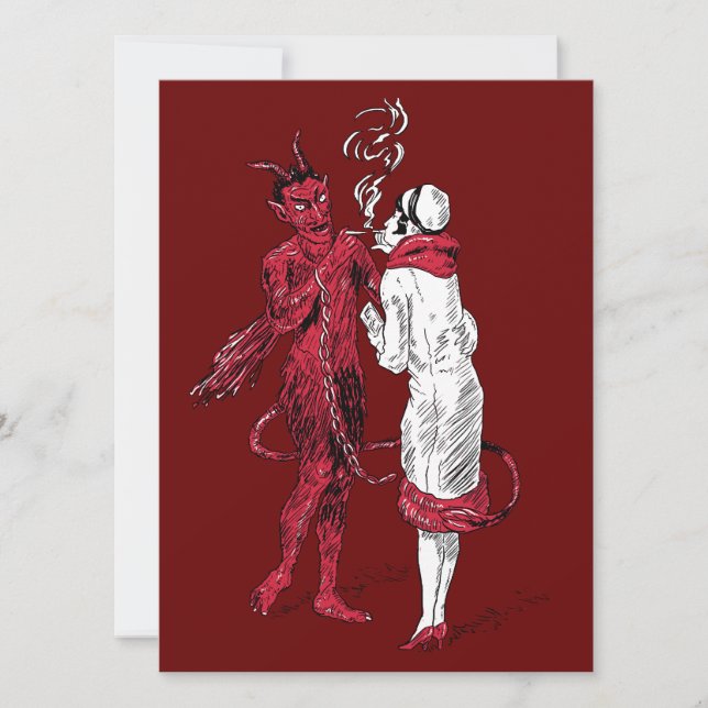 Vintage Devil and Woman Smoking (Frente)