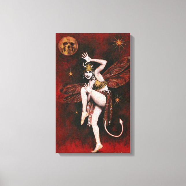 Vintage Devil Lady Dancer Canvas (Frente)