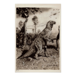 Vintage Dinossaur Impressão nº 1