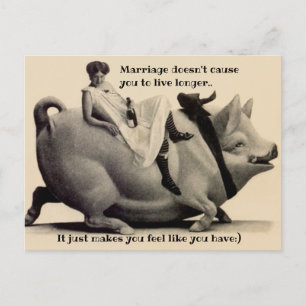 Vintage Diversão Cartão postal Casamento humor d