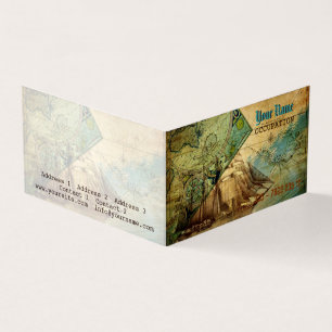 Vintage do Mapa Antiquado - Cartão de visita