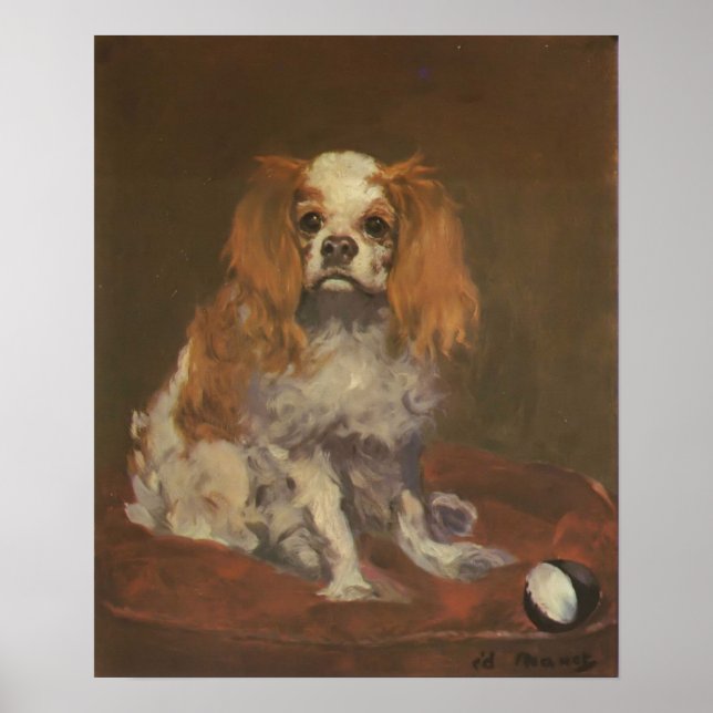 Vintage Dop Impressão "A King Charles Spaniel" (Frente)