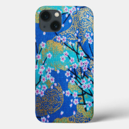 Vintage Dourado Blue White Japono Floral
