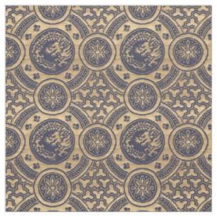 Vintage - Dragões e Flores Japoneses - Tecido Padr