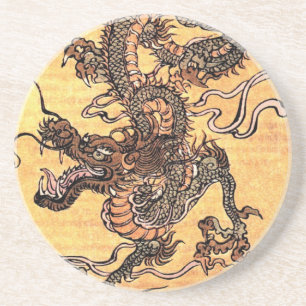 Vintage Dragon Tapeçaria Porta copos de Sandstone