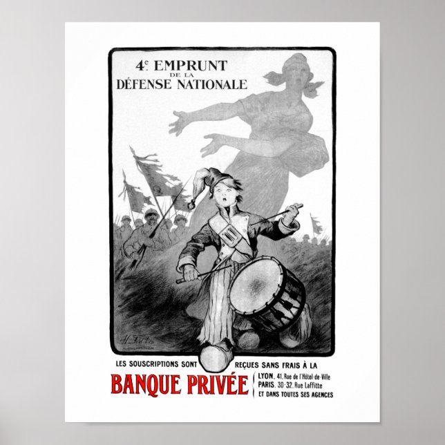 Vintage Drum Art Drummer Impressão Music Anúncio (Frente)