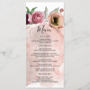 Vintage Dusty Rosa Floral Wedes Menus