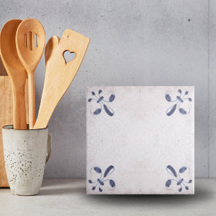 Vintage Dutch Blue Detalhe dos Azulejos Holandeses