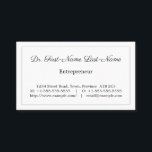 Vintage e Classic Professional Cartão de visita<br><div class="desc">Este cartão de visita clássico e vintage apresenta um nome,  profissão e contatos que podem ser personalizados. Também tem uma fronteira de solteiro. Cartões de visitas como esses podem ser usados por um profissional como dentista,  arquiteto ou engenheiro.</div>